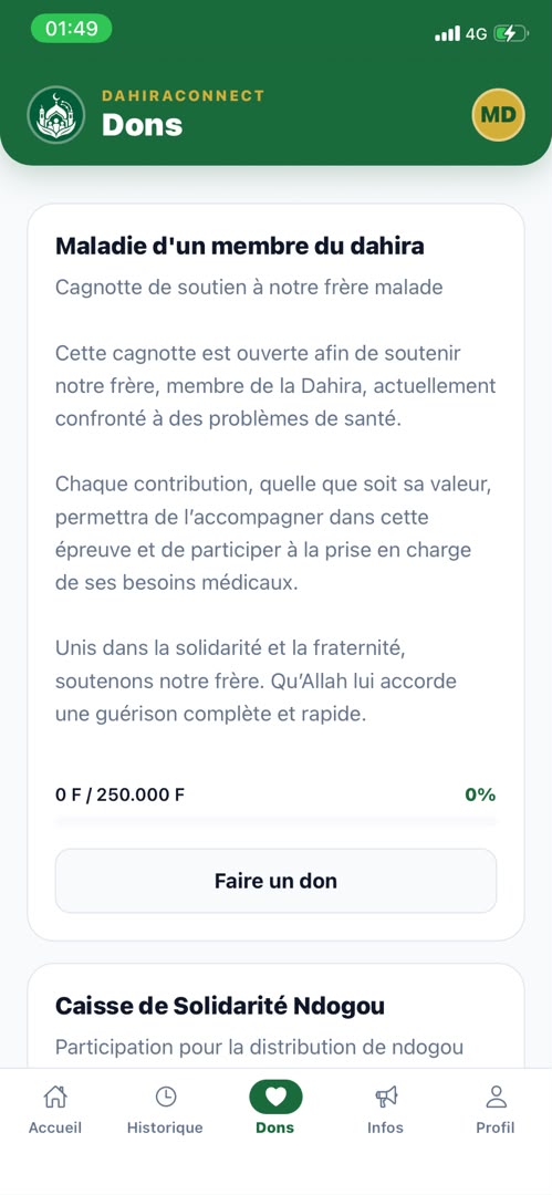 DahiraConnect - Historique des cotisations